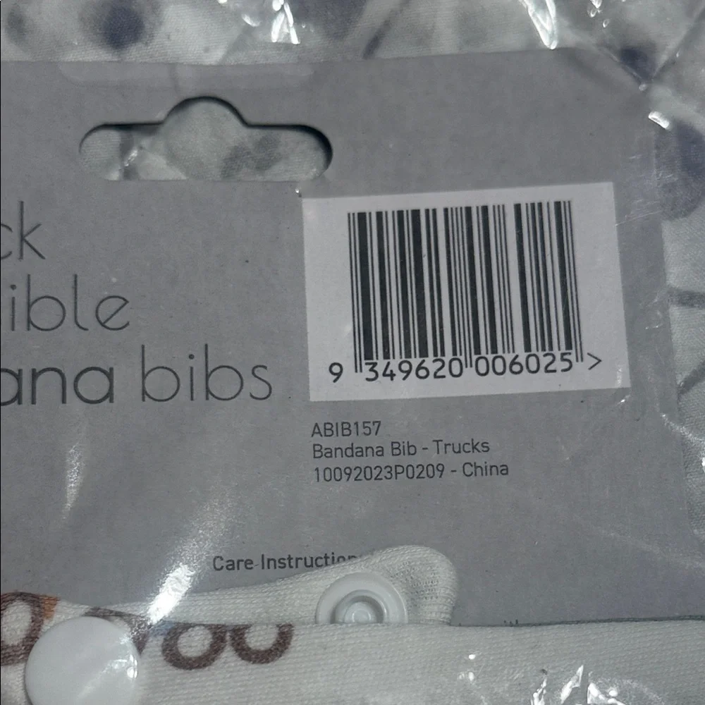 Vehicle Print Bandana Bibs - Cream and Blue